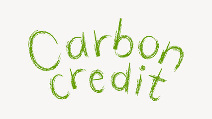 Fototapeta premium Carbon credit word, brush stroke typography