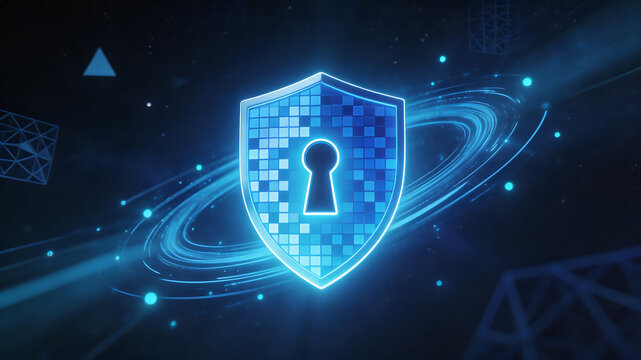 Digital shield with keyhole in space
