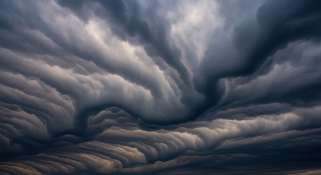 Dramatic Undulatus Asperatus Storm Clouds Forming in the Sky