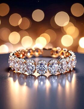 Luxury Diamond Ring on Reflective Surface.