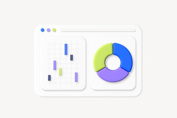 Obraz premium Business data website 3D rendered business graphic