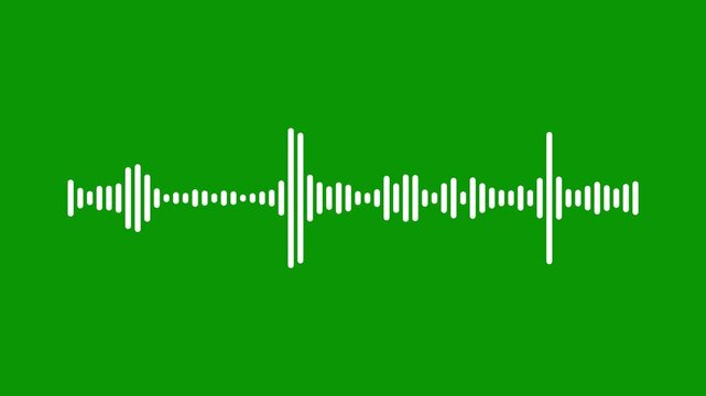 Minimalist audio spectrum visualization, white waveform on black background, White audio waveform spectrum animation, alpha channel, Sound line audio wave visualization voice record animation.4k