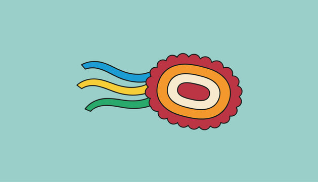 Stylized colorful cell or microorganism flat vector illustration