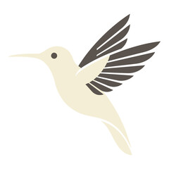 Obraz premium Cream colored hummingbird flying with brown wings isolated on transparent background icon