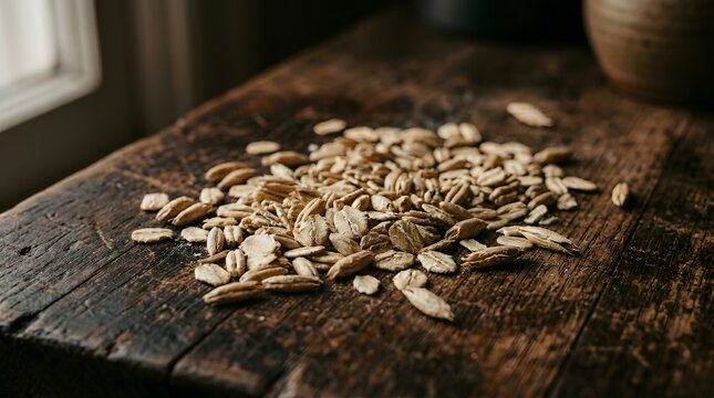 Raw Oat Grains Texture