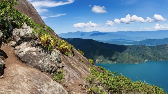 Saco do Mamangua, a tropical fiord in Paraty, Rio de Janeiro, Brazil. Time Lapse
