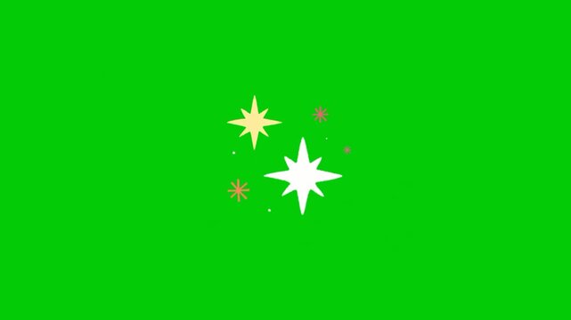 Looping twinkle sparkle animation with glowing star effects for creative video editing.
