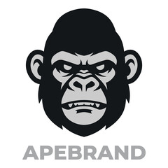 Gray and black gorilla head illustration with APEBRAND text icon © James