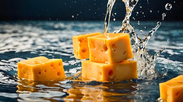Gourmet cheese sauce splash graphic element for restaurant packaging design