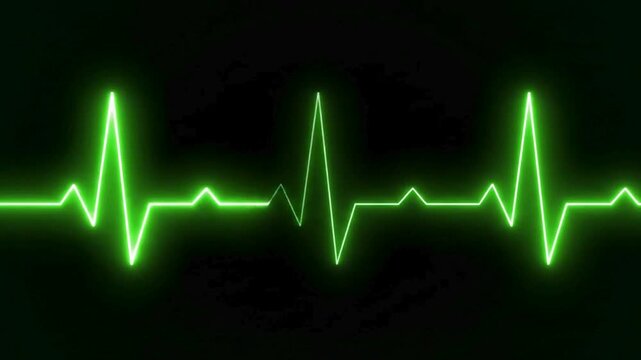 Neon Red Heart Pulse Medical Background Loop