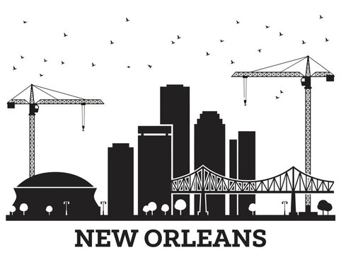 New Orleans Louisiana City Skyline Silhouette Vector Illustration