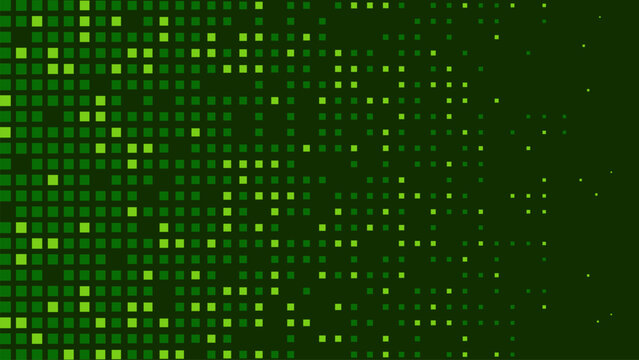 Techno Green Digital Grid Pattern Fading Background Vector Illustration