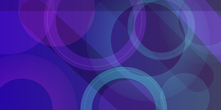 Abstract purple background featuring multiple intersecting circles and thin concentric line patterns for modern graphic design.