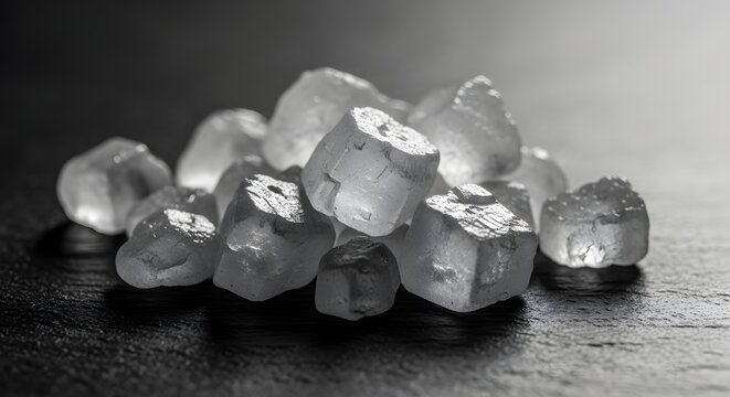 Sea Salt Crystals on Dark Slate