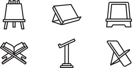 Six different types of easel and display stands icon set Vector © Nur