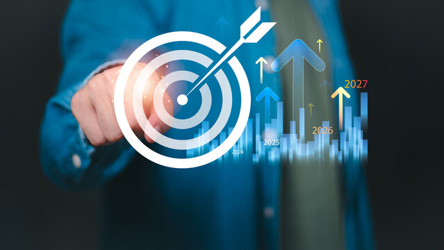Business strategist drives organizational growth through goal achievement, strategic planning, performance optimization, KPI tracking, revenue growth, target management, business analytics