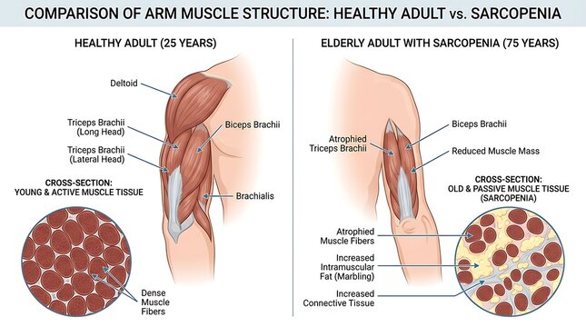 Comparison of arm bones structure healthy adult vs osteoporosis with structure