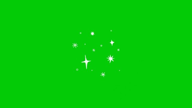 Looping sparkling twinkle animation for magical, festive, and decorative motion graphics projects.
