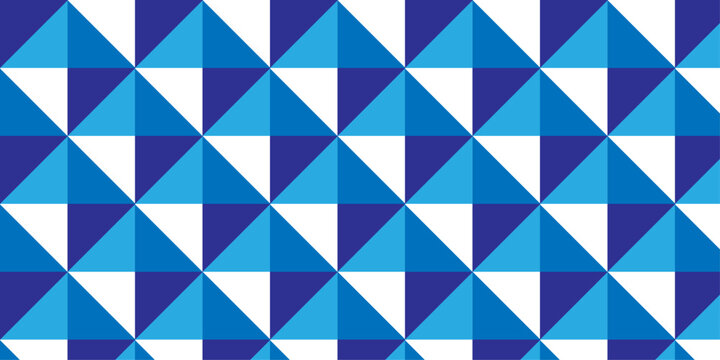 abstract geometric triangle isometric Cube background. blue and white tile mosaic paper retro wall decoration square cube textile web design.