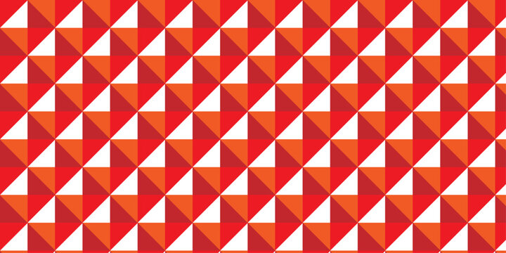 abstract geometric triangle isometric Cube background. red and white tile mosaic paper retro wall decoration square cube textile web design.