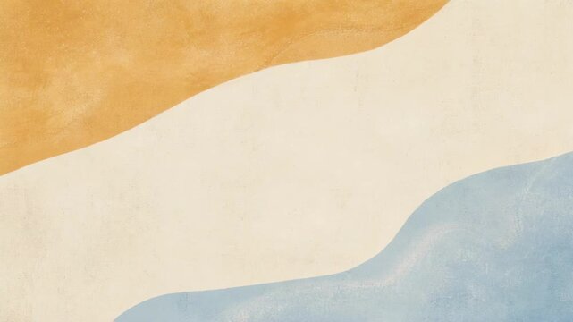 Abstract background with soft wavy shapes in muted orange, beige, and blue