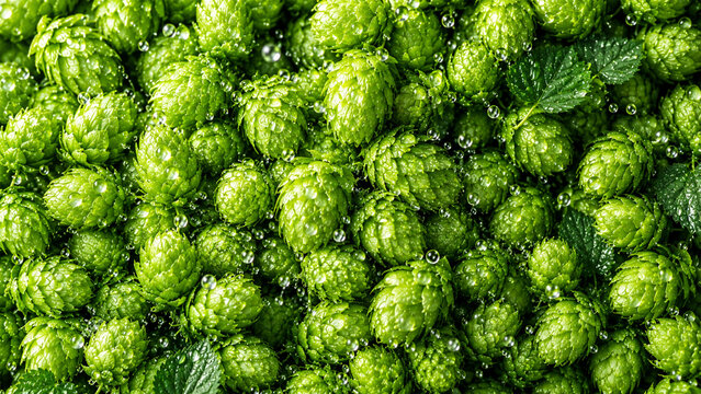 close up of beer hops