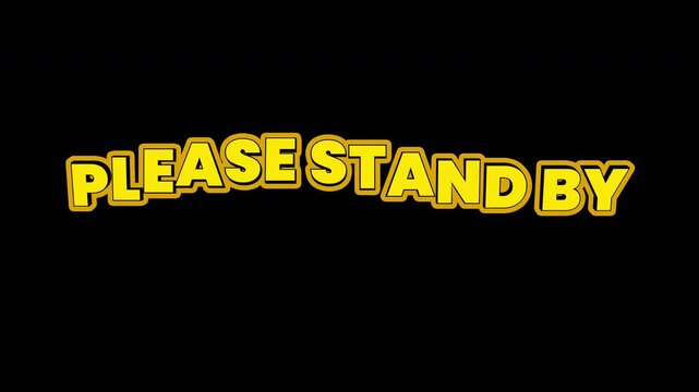 Please Stand By Floating 3D Flip Text Animation Alpha Channel 4K Video
