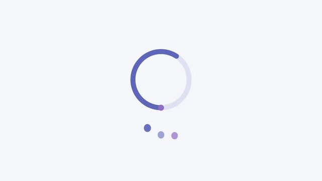 Abstract loading circle animation with animated dots, tech background, progress indicator