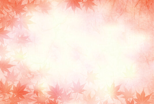 Elegant autumn maple leaves background frame