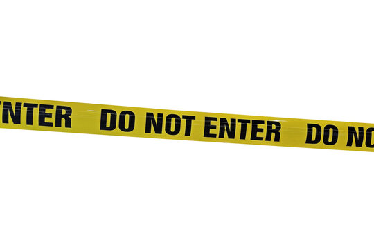 Yellow Do Not Enter barricade tape. (Transparent PNG File)