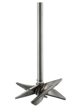 Industrial stainless steel mixer blade and impeller shaft transparent background