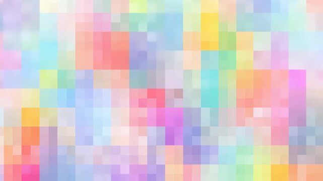 Vibrant abstract pixelated background with a colorful mosaic pattern, blending pastel and vivid hues. Modern digital art design perfect for creative projects and trendy visual content