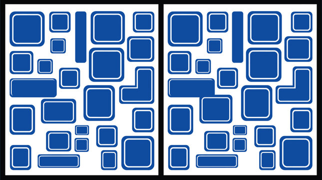 Blue rectangles and squares on white background for graphic design elements and templates