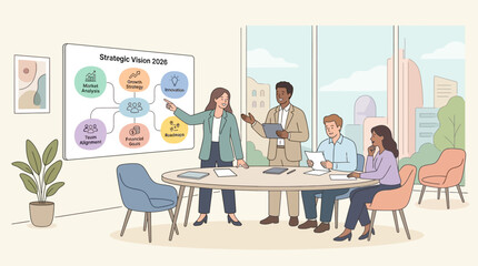 Fototapeta premium Business people in a meeting room.