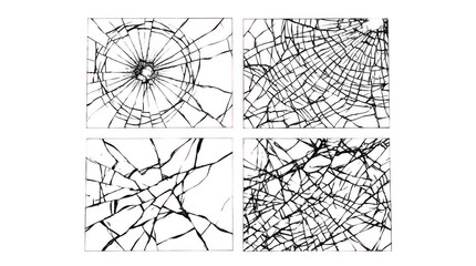 Obraz premium Black geometric line patterns set isolated on transparent background