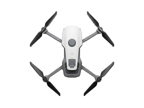 White drone with four propellers