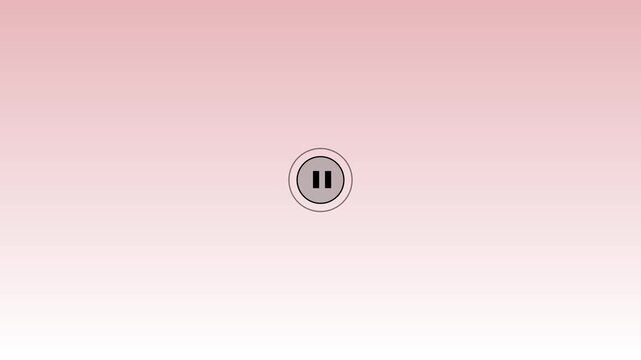 clean ui play button loading ripple effect motion graphics white background.