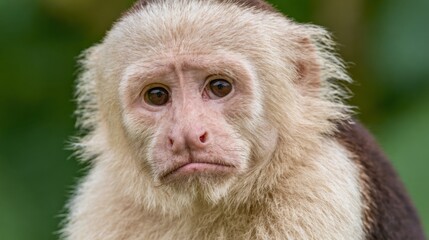 Obraz premium Close-up Portrait of a Curious Capuchin Monkey