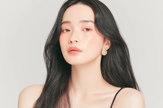 美容, 女性, スキンケア, 化粧品, ビューティー, 若い女性, 美肌, 日本人, アジア人, フェイシャル, メイク, 美容液, 保湿, クリーム, エイジングケア, 美容医療, エステ, 美容クリニック, 肌ケア, ナチュラルメイク, 透明感, ツヤ肌, モデル, 笑顔, ポートレート, クローズアップ, リラックス, 癒し, 健康的, 美白, コラーゲン, ヒアルロン酸, アンチエイジング