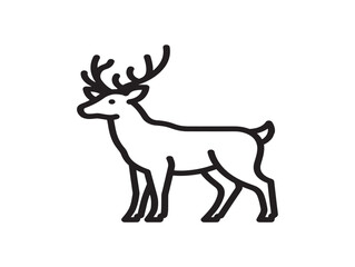 Fototapeta premium Deer icon. Minimalist stag line art. Simple woodland animal vector graphic.