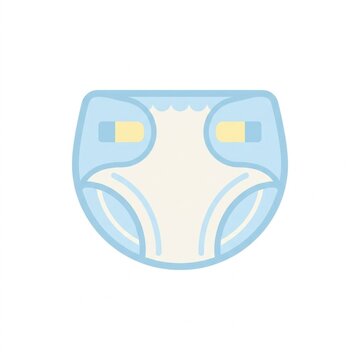 Blue baby diaper illustration isolated on white background
