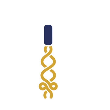 Abstract DNA helix with blue top