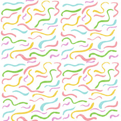 Obraz premium Seamless pattern with watercolor abstract colorful waves transparent background