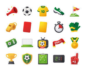 Football Gradient Icon Set – Sports Illustration Collection © chickenwwrrrap