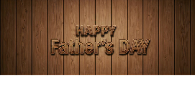 Happy father's day wooden sign warm rustic greeting for dads