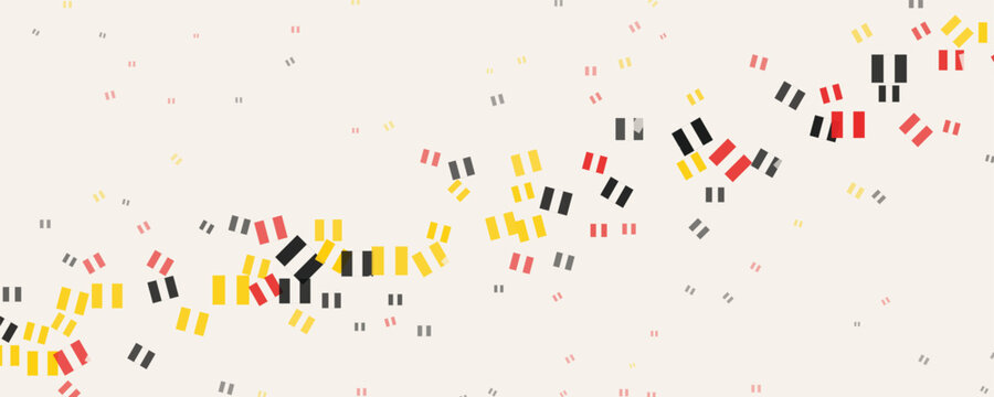 Abstract pattern of small colorful geometric shapes scattered across a light background with subtle bokeh