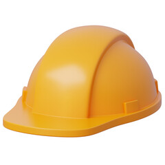 Fototapeta premium 3d yellow construction hard hat for civil engineering manufacturing factory safety head protection