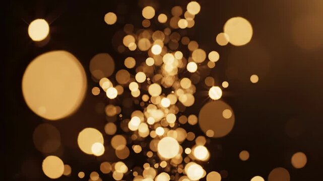 Abstract Bokeh Light Effects with Golden Glows.