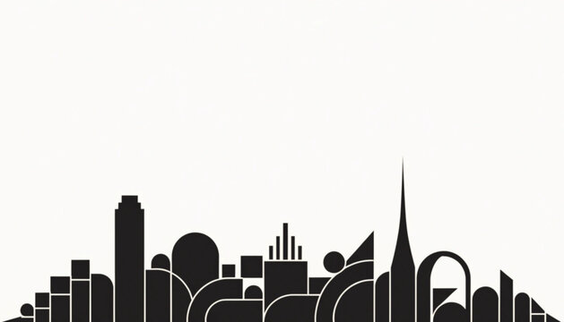 City skyline, urban landscape, black silhouette, modern architecture, cityscape vector