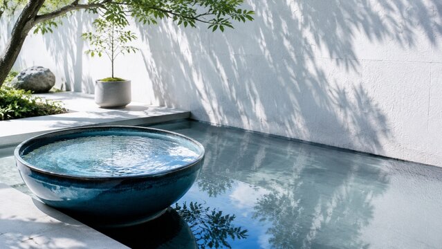 Minimal Cool Courtyard Water Basin